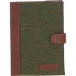 Ashwood Leather & Tweed A5 Notebook Tan/Green Check: TW-19-010-TGNH