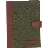Ashwood Leather & Tweed A5 Notebook Tan/Green Check: TW-19-010-TGNH