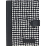Ashwood Leather & Harris Tweed® Cloth A5 Notebook Black/White: TW-19-012-BW