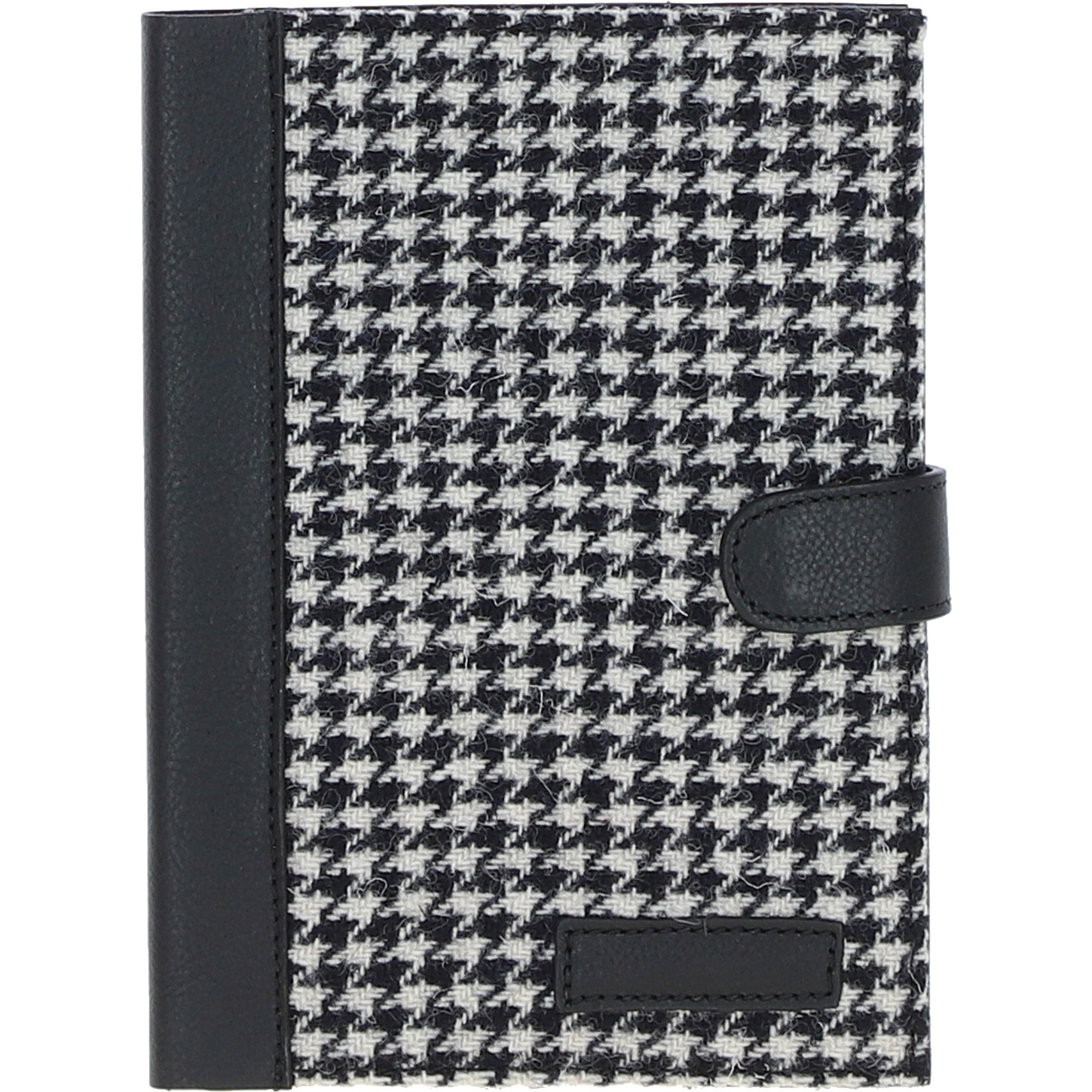 Ashwood Leather & Harris Tweed® Cloth A5 Notebook Black/White: TW-19-012-BW