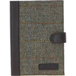 Ashwood Leather & Harris Tweed® Cloth A5 Notebook Brown/Green: TW-19-09-BG
