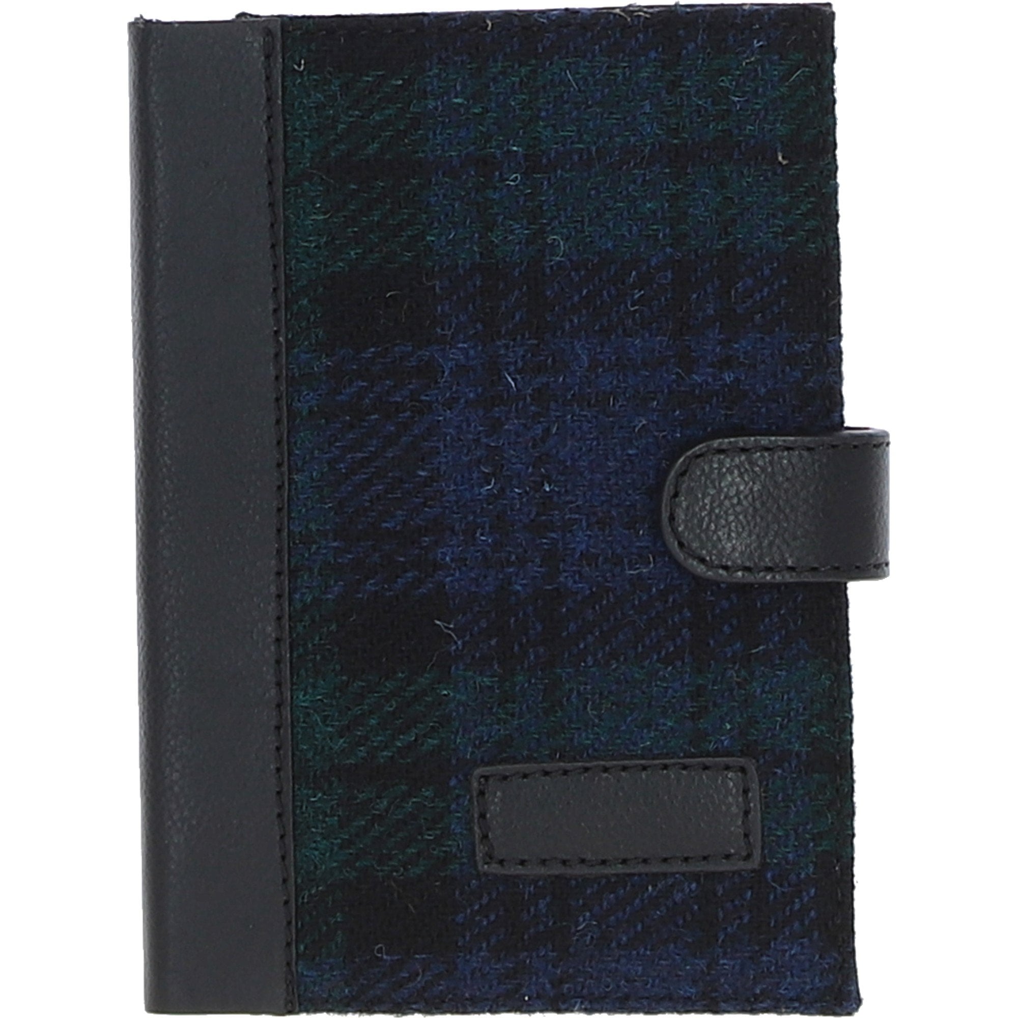 Ashwood Leather & Harris Tweed® Cloth A6 Notebook Black/Watch: TW-18-03-BW