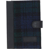 Ashwood Leather & Harris Tweed® Cloth A6 Notebook Black/Watch: TW-18-03-BW