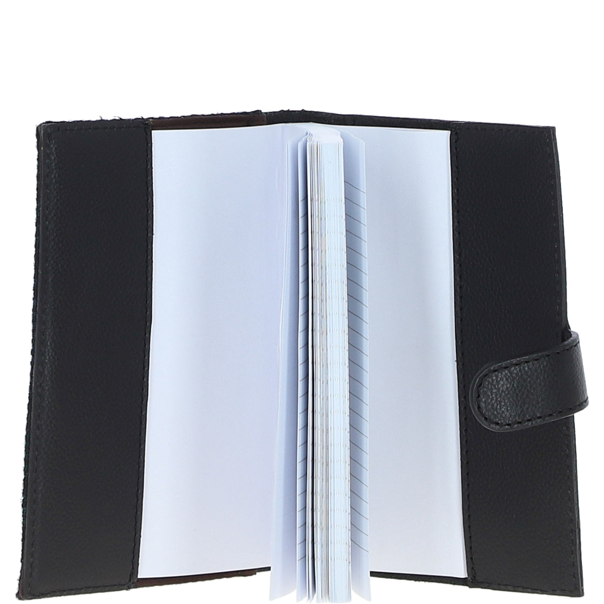 Ashwood Leather & Harris Tweed® Cloth A6 Notebook Black/Watch: TW-18-03-BW