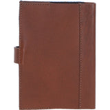 Ashwood Leather & Harris Tweed® Cloth A6 Notebook Tan/LT Blue: TW-18-05-TB