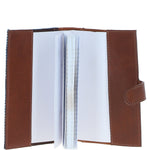 Ashwood Leather & Harris Tweed® Cloth A6 Notebook Tan/LT Blue: TW-18-05-TB