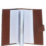 Ashwood Leather & Harris Tweed® Cloth A6 Notebook Tan/LT Blue: TW-18-05-TB
