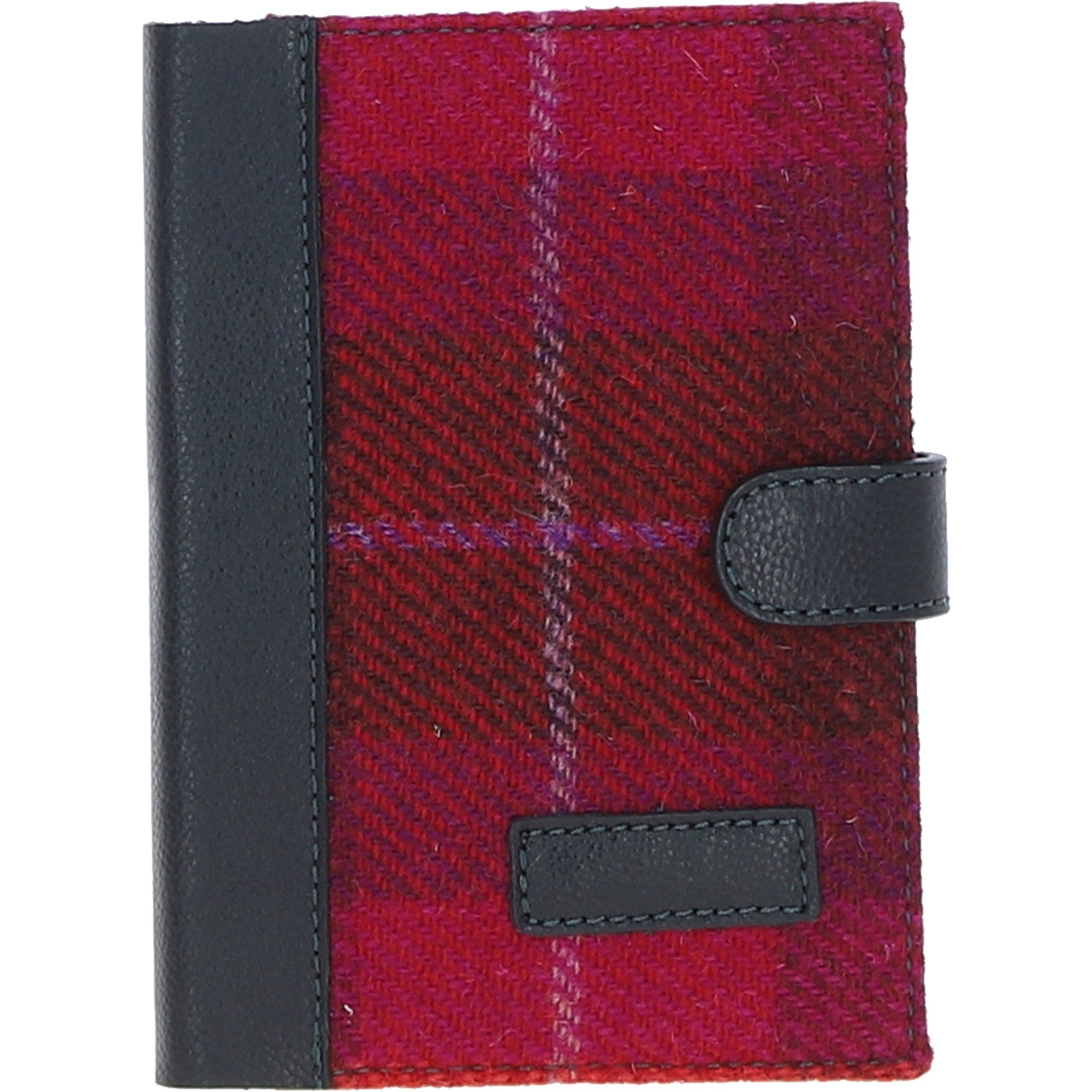 Ashwood Leather & Harris Tweed® Cloth A6 Notebook Navy/Pink: TW-18-06-NP