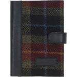 Ashwood Leather & Harris Tweed® Cloth A6 Notebook Black/Green/Red: TW-18-07-BR