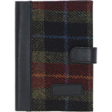 Ashwood Leather & Harris Tweed® Cloth A6 Notebook Black/Green/Red: TW-18-07-BR