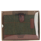 Ashwood Leather & Tweed A6 Notebook Tan/Green Check: TW-18-010-TGNH