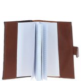 Ashwood Leather & Harris Tweed® Cloth A6 Notebook Tan/Navy: TW-18-011-TN