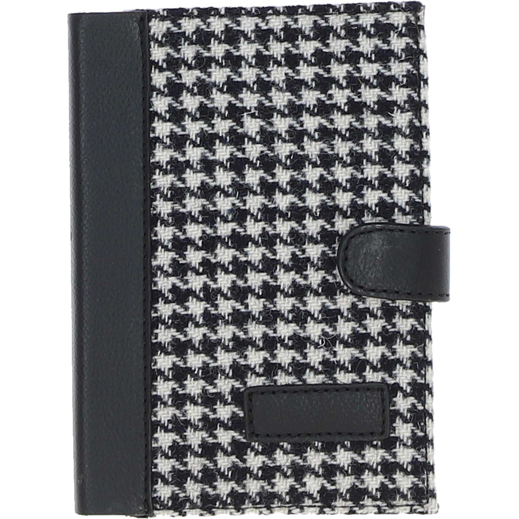 Ashwood Leather & Harris Tweed® Cloth A6 Notebook Black/White: TW-18-012-BW