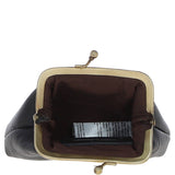 Ashwood Leather & Harris Tweed® Cloth Classic kiss-lock Purse Black/Green/Red: TW-13-07-BR