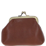 Ashwood Leather & Harris Tweed® Cloth Classic kiss-lock Purse Tan/Green/Red: TW-13-08-TR