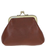 Ashwood Leather & Harris Tweed® Cloth Classic kiss-lock Purse Tan/Mcload: TW-13-02-TM