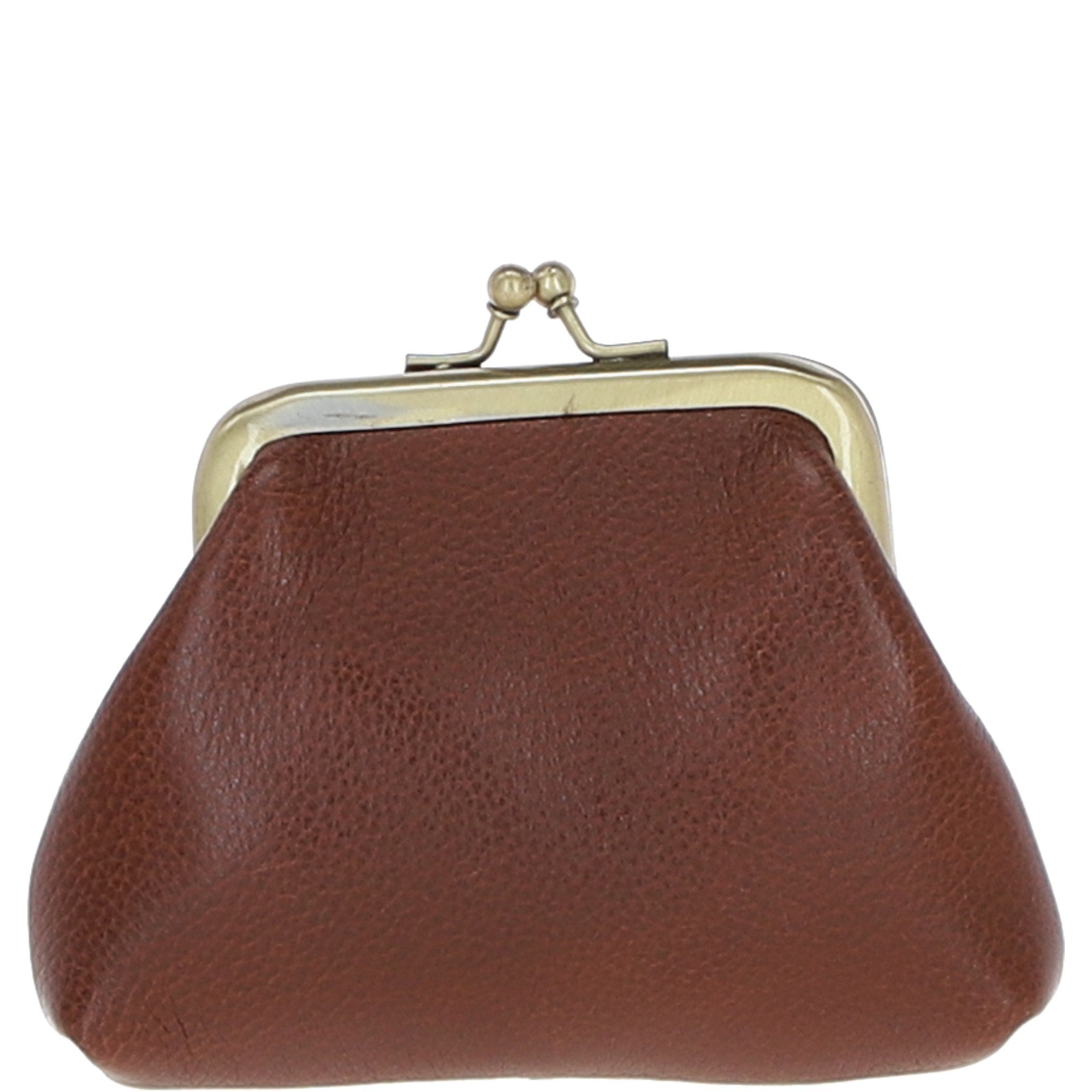 Ashwood Leather & Harris Tweed® Cloth Classic kiss-lock Purse Tan/Mcload: TW-13-02-TM
