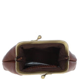 Ashwood Leather & Tweed Classic kiss-lock Purse Tan/Green Check: TW-13-010-TGNH