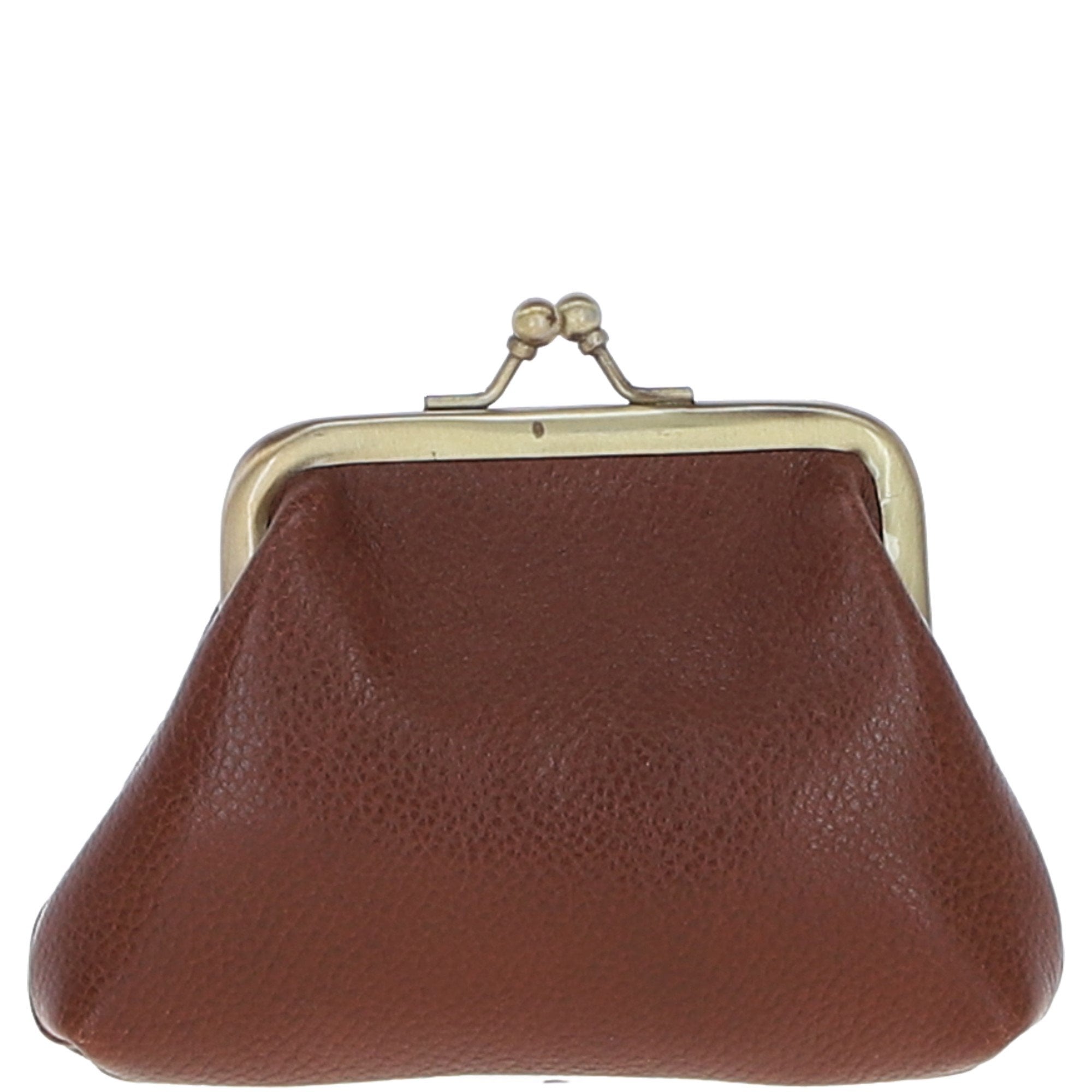 Ashwood Leather & Tweed Classic kiss-lock Purse Tan/Green Check: TW-13-010-TGNH