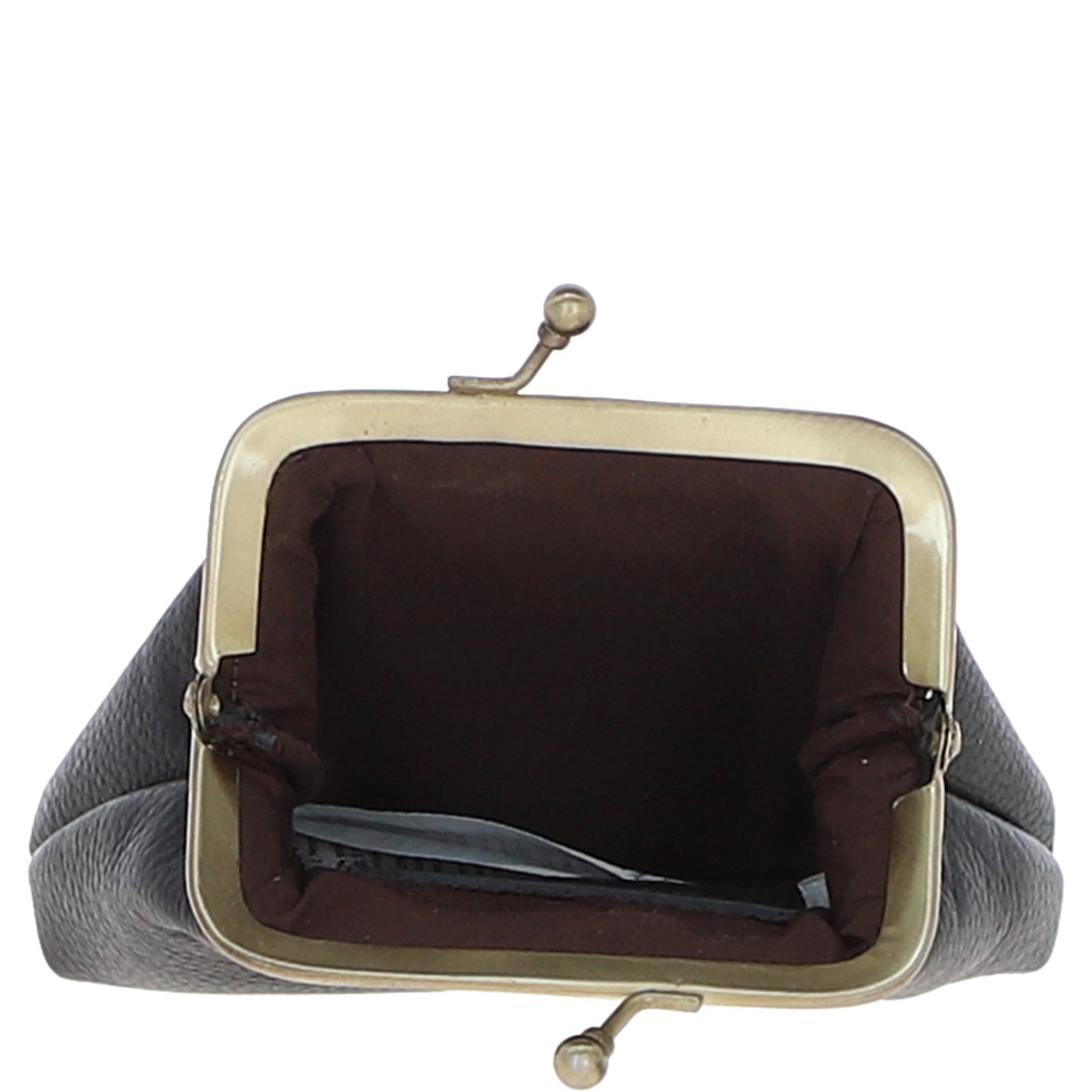Ashwood Leather & Harris Tweed® Cloth Classic kiss-lock Purse Black/White: TW-13-012-BW