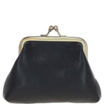 Ashwood Leather & Harris Tweed® Cloth Classic kiss-lock Purse Black/White: TW-13-012-BW
