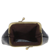 Ashwood Leather & Harris Tweed® Cloth Classic kiss-lock Purse Navy/Pink: TW-13-06-NP