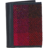 Versatile Ashwood Leather & Harris Tweed® Cloth RFID Secure Wallet Navy/Pink: TW-17-06-NP