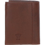 Versatile Ashwood Leather & Harris Tweed® Cloth RFID Secure Wallet Tan/LT Blue: TW-17-05-TB