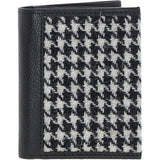 Versatile Ashwood Leather & Harris Tweed® Cloth RFID Secure Wallet Black/White: TW-17-012-BW