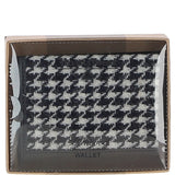 Versatile Ashwood Leather & Harris Tweed® Cloth RFID Secure Wallet Black/White: TW-17-012-BW
