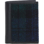 Versatile Ashwood Leather & Harris Tweed® Cloth RFID Secure Wallet Black/Watch: TW-17-03-BW