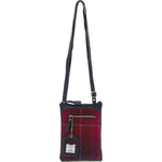 Authentic Ashwood Leather & Harris Tweed® Cloth Crossbody Bag Navy/Pink: TW-29-06-NP