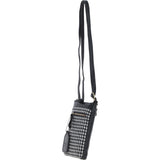 Authentic Ashwood Leather & Harris Tweed® Cloth Crossbody Bag Black/White: TW-29-012-BW