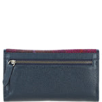 Exquisite Ashwood Leather & Harris Tweed® Cloth Twist-Lock Purse Navy/Pink: TW-11-06-NP