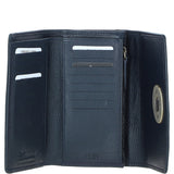 Exquisite Ashwood Leather & Harris Tweed® Cloth Twist-Lock Purse Navy/Pink: TW-11-06-NP