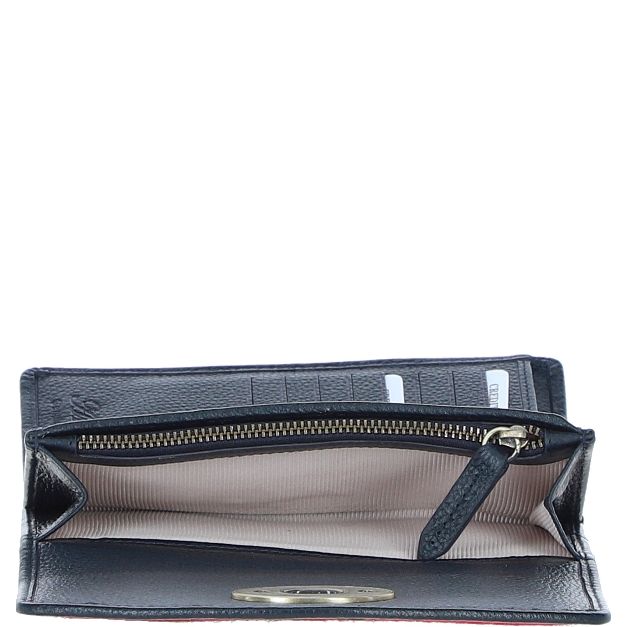 Exquisite Ashwood Leather & Harris Tweed® Cloth Twist-Lock Purse Navy/Pink: TW-11-06-NP