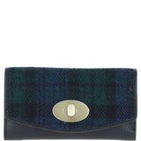 Exquisite Ashwood Leather & Harris Tweed® Cloth Twist-Lock Purse Black/Watch: TW-11-03-BW