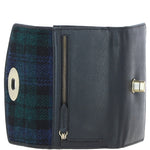 Exquisite Ashwood Leather & Harris Tweed® Cloth Twist-Lock Purse Black/Watch: TW-11-03-BW