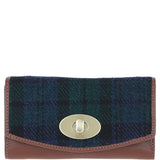 Exquisite Ashwood Leather & Harris Tweed® Cloth Twist-Lock Purse Tan/Watch: TW-11-04-TW