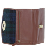 Exquisite Ashwood Leather & Harris Tweed® Cloth Twist-Lock Purse Tan/Watch: TW-11-04-TW