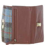Exquisite Ashwood Leather & Harris Tweed® Cloth Twist-Lock Purse Tann/Mcload: TW-11-02-TM