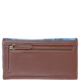 Exquisite Ashwood Leather & Harris Tweed® Cloth Twist-Lock Purse Tan/TL Blue: TW-11-05-TB