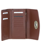 Exquisite Ashwood Leather & Harris Tweed® Cloth Twist-Lock Purse Tan/TL Blue: TW-11-05-TB