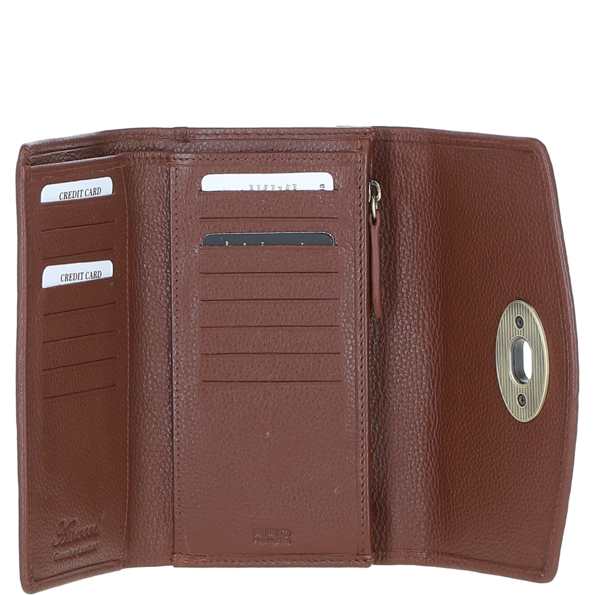 Exquisite Ashwood Leather & Harris Tweed® Cloth Twist-Lock Purse Tan/TL Blue: TW-11-05-TB