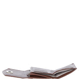 Exquisite Ashwood Leather & Harris Tweed® Cloth Twist-Lock Purse Tan/TL Blue: TW-11-05-TB