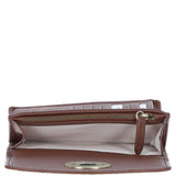 Exquisite Ashwood Leather & Harris Tweed® Cloth Twist-Lock Purse Tan/TL Blue: TW-11-05-TB