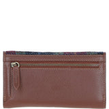 Exquisite Ashwood Leather & Harris Tweed® Cloth Twist-Lock Purse Tan/Green/Red: TW-11-08-TR
