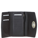 Exquisite Ashwood Leather & Harris Tweed® Cloth Twist-Lock Purse Brown/Green: TW-11-09-BG