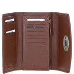 Exquisite Ashwood Leather & Tweed Twist-Lock Purse Tan/Green Check: TW-11-10-TGNH