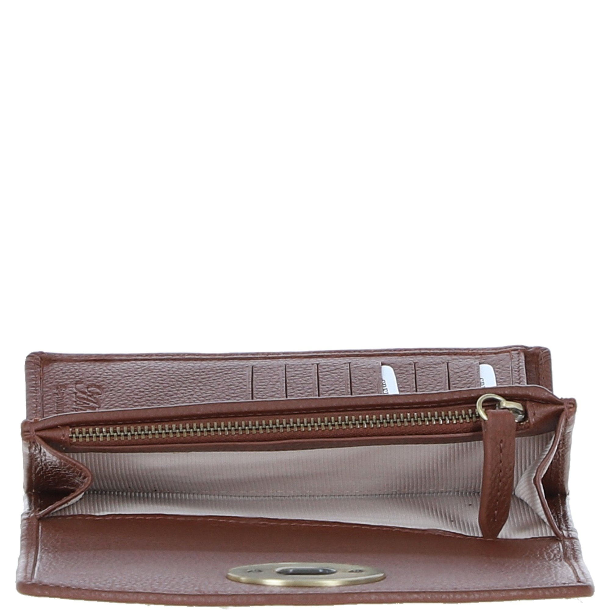 Exquisite Ashwood Leather & Tweed Twist-Lock Purse Tan/Green Check: TW-11-10-TGNH
